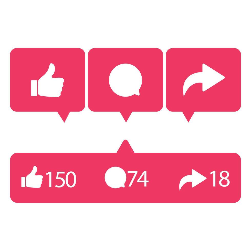 Like comment share social network icon vector