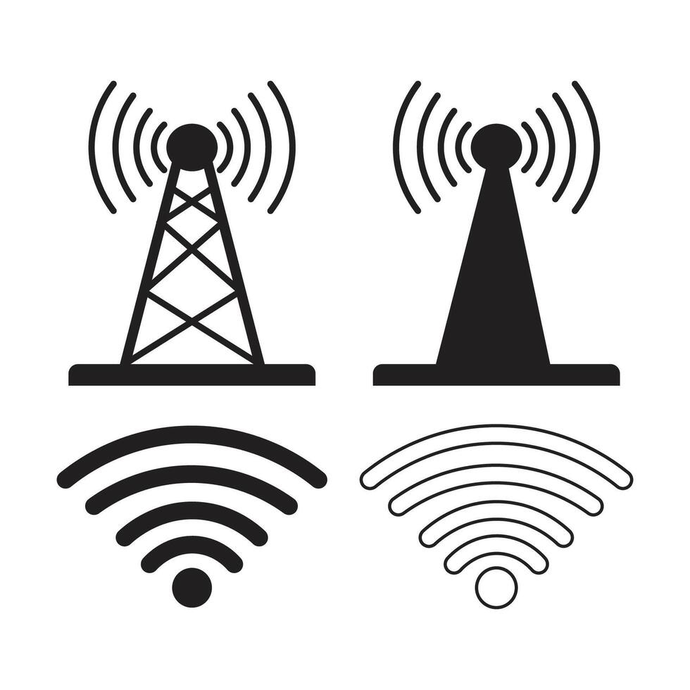 Antenna icon set. Radio tower icons illustration. vector