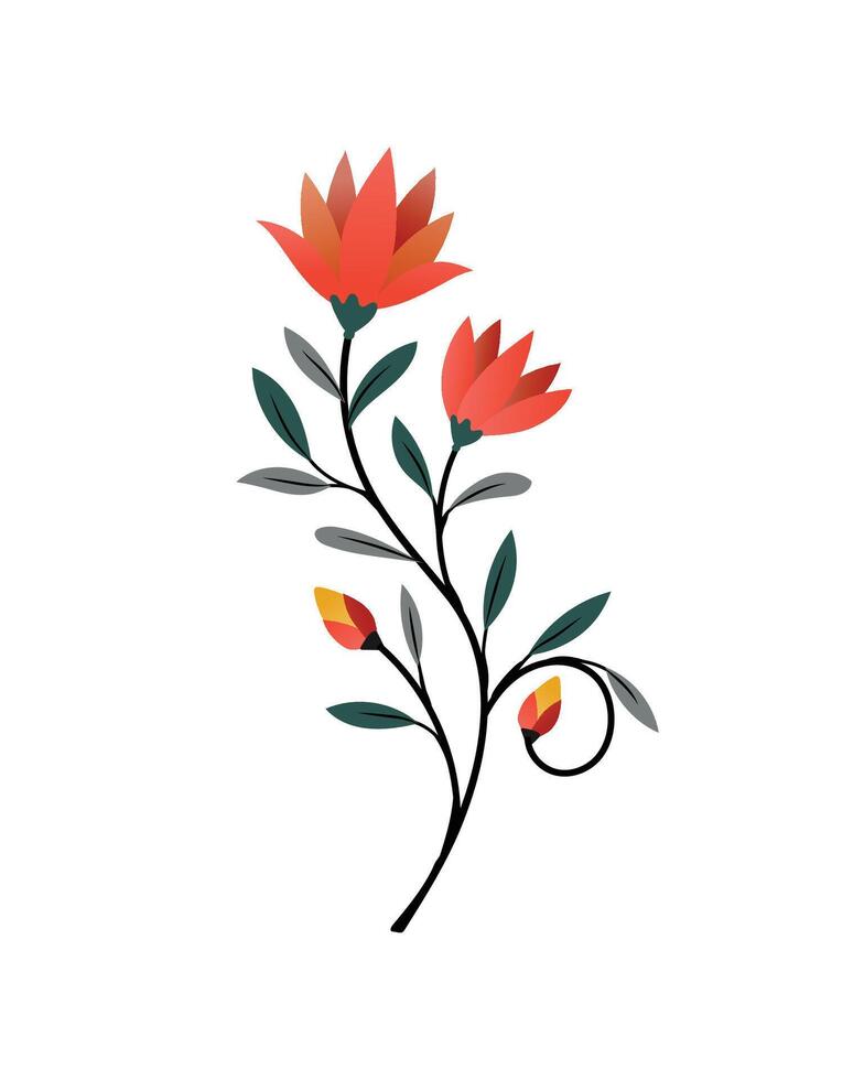 Hand Drawn Spring and Summer Flowers illustration vector