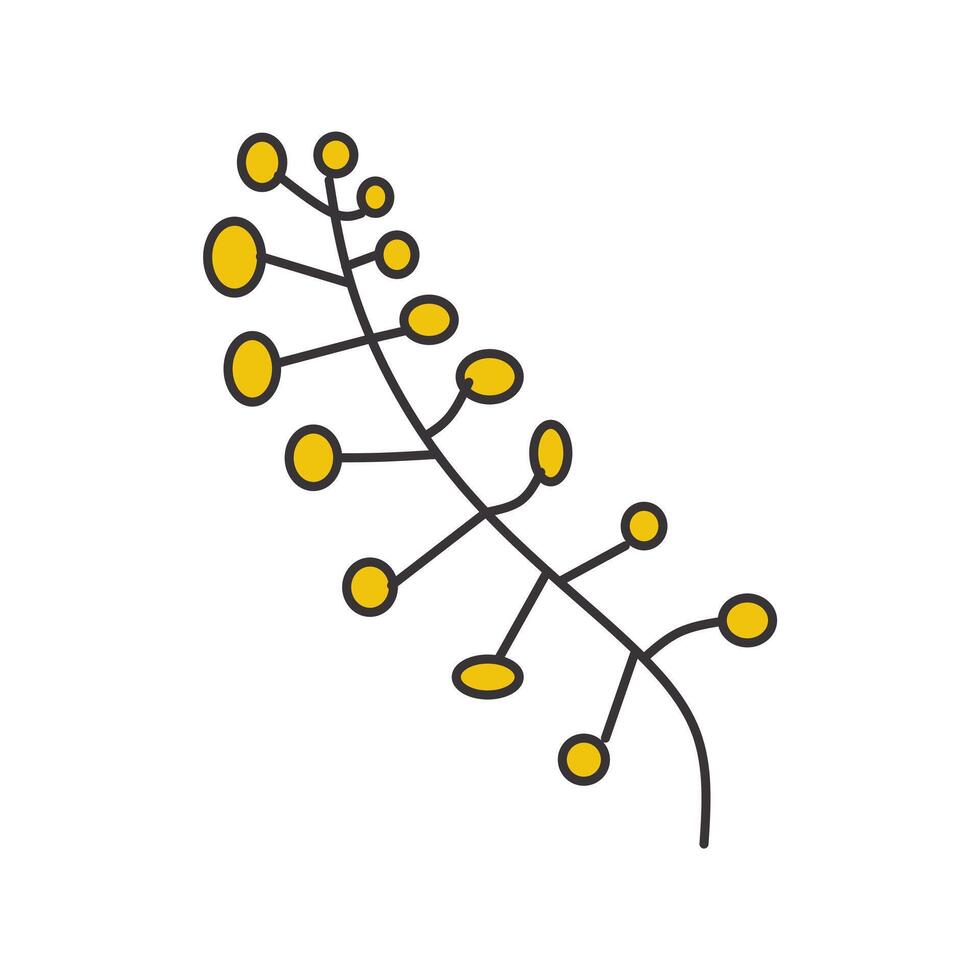 cute yellow flower elements with soft colors and outlines vector