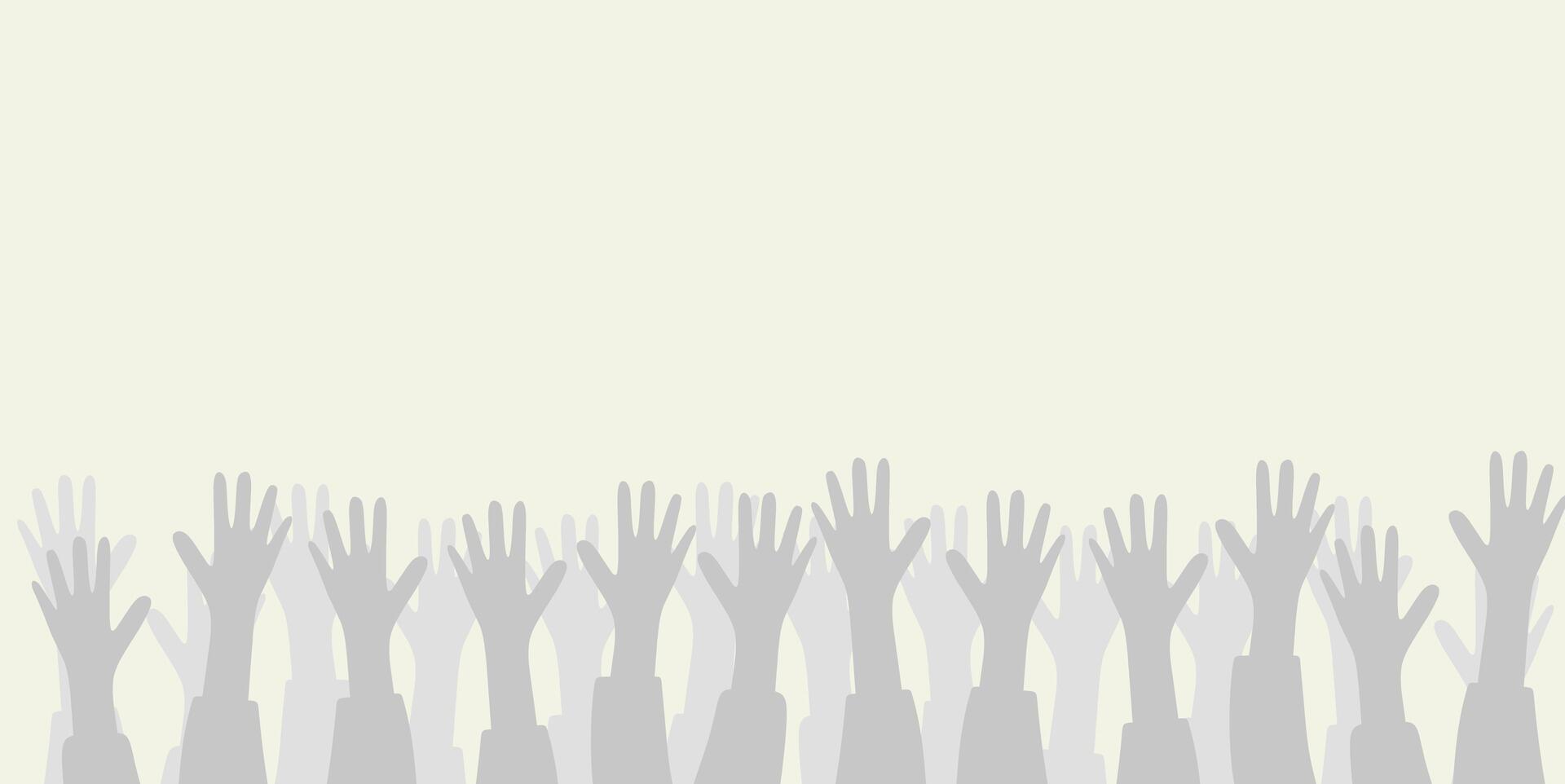 A crowd of hands raised in the air vector