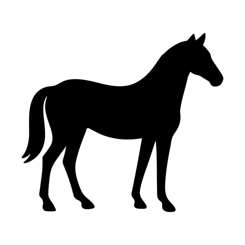 Horse silhouette standing side view vector