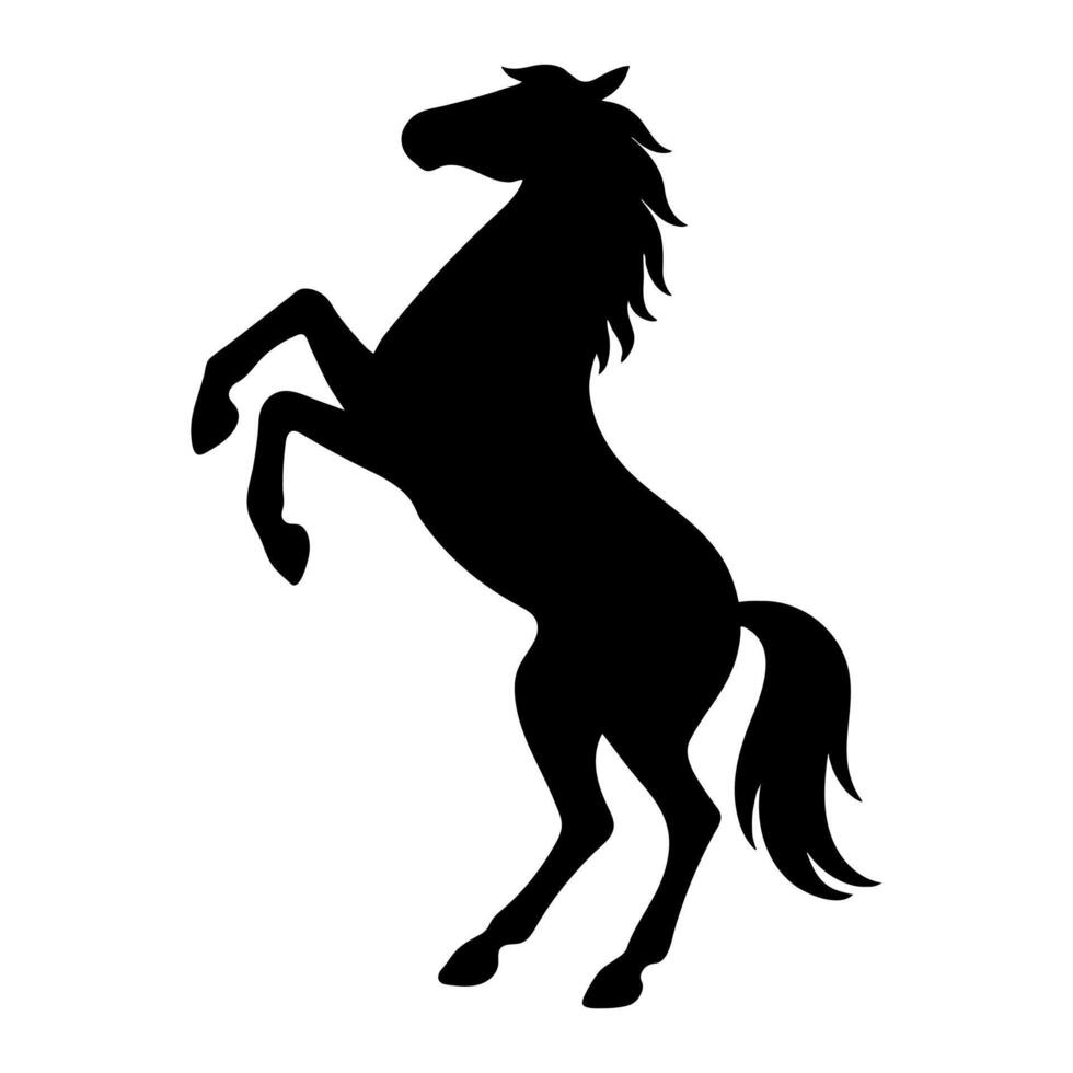 Horse silhouette jumping side view vector