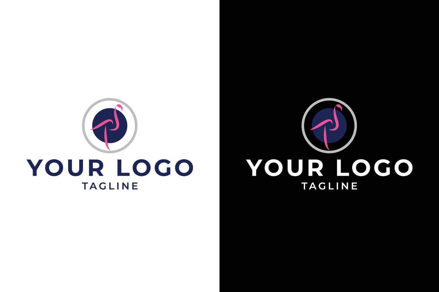 Elegant Flamingo Logo Design on Backgrounds vector