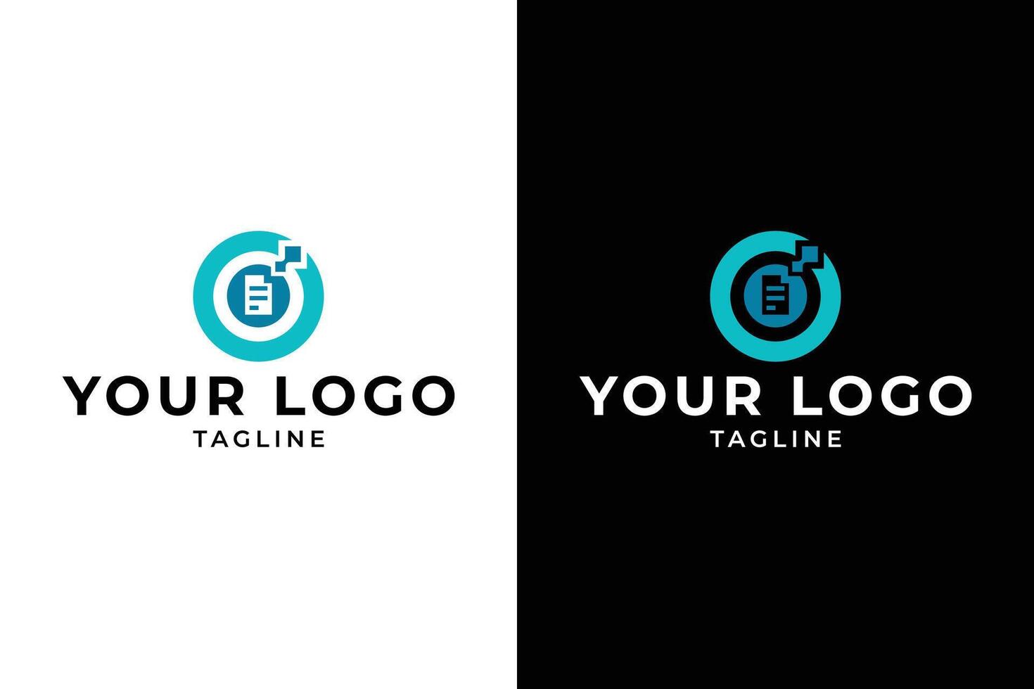 Modern Document and Technology Logo Design vector