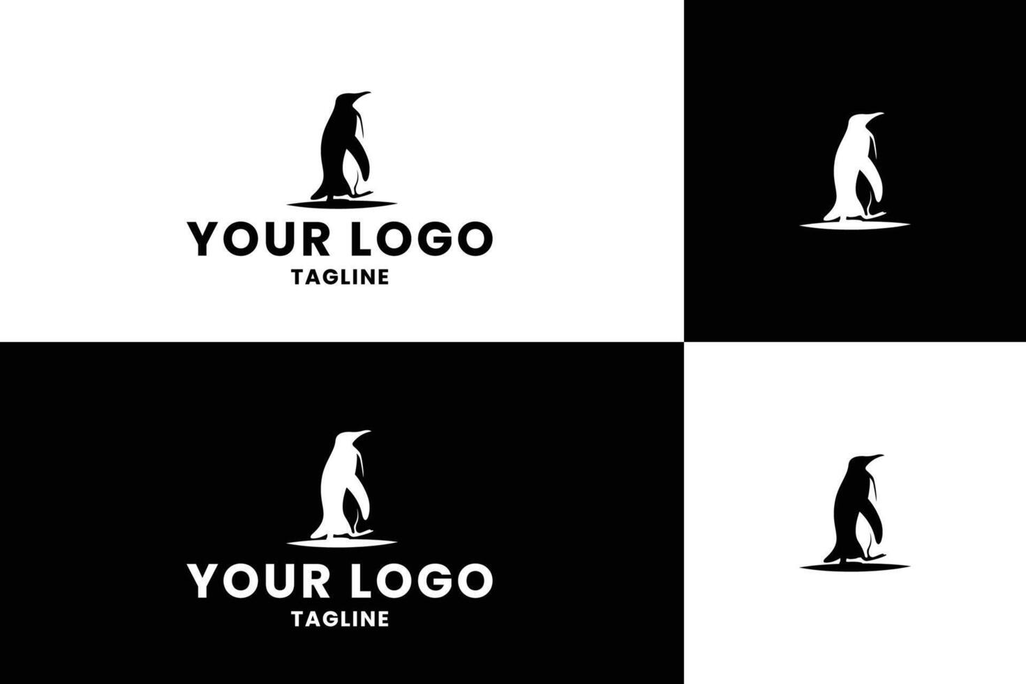 Elegant Penguin Logo Design Template vector