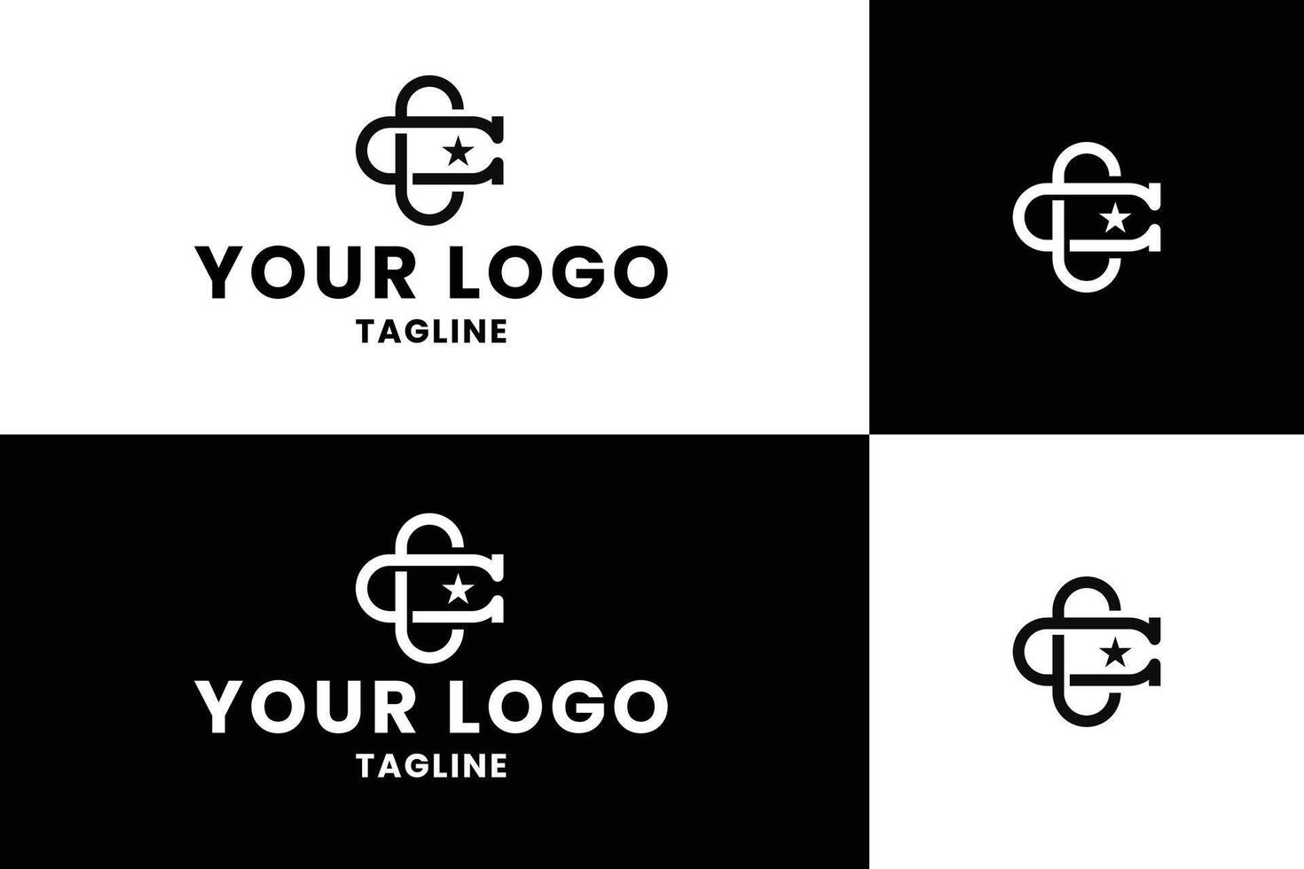 Modern Letter Intertwined Logo Design Template vector