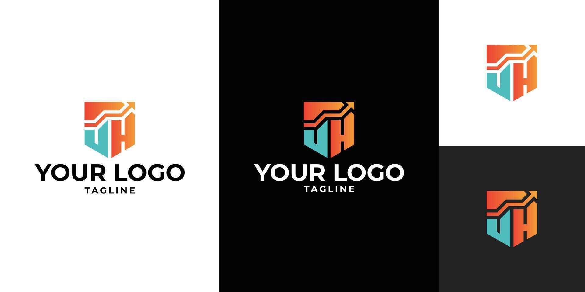 Modern Shield Arrow Logo vector