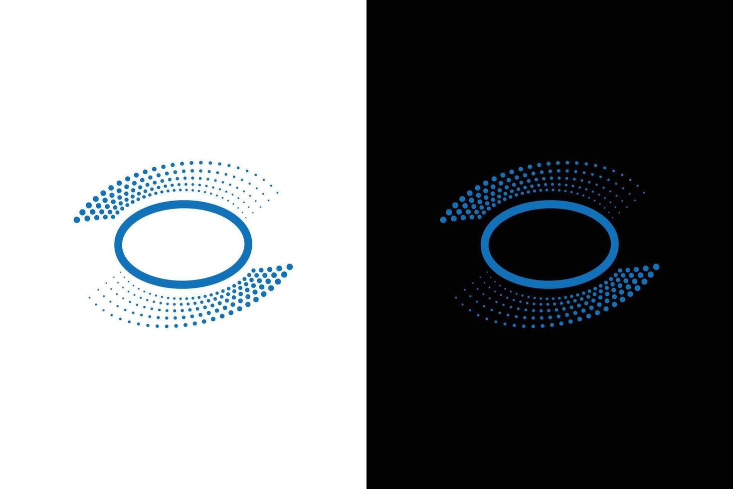 Abstract Oval Design with Dot Pattern vector