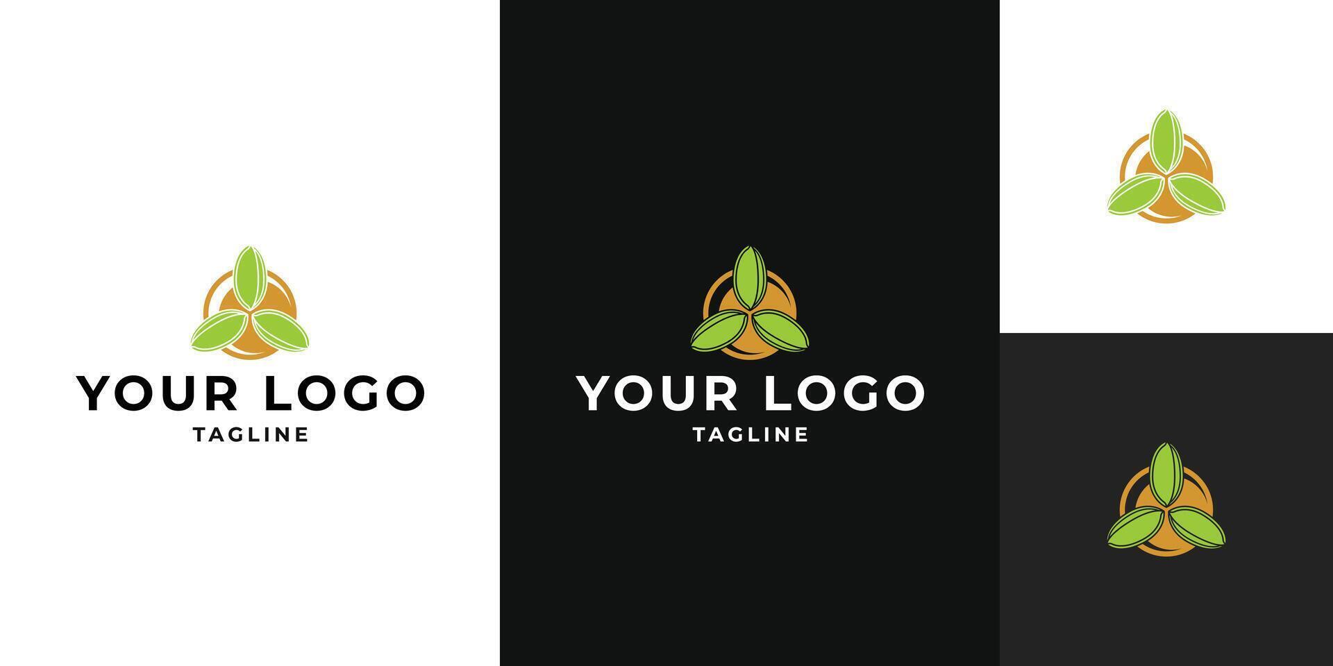 Eco-Friendly Leaf Circle Logo Design vector