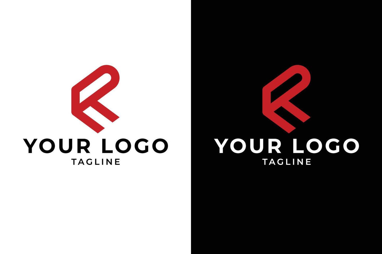 Stylish Letter R Logo Mockup Variations vector