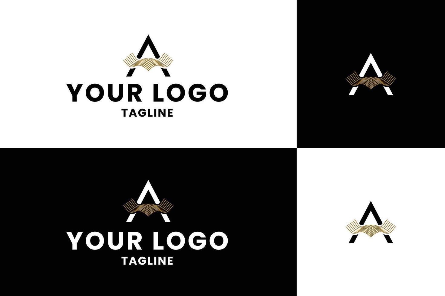 Elegant Letter A Wave Logo Design vector