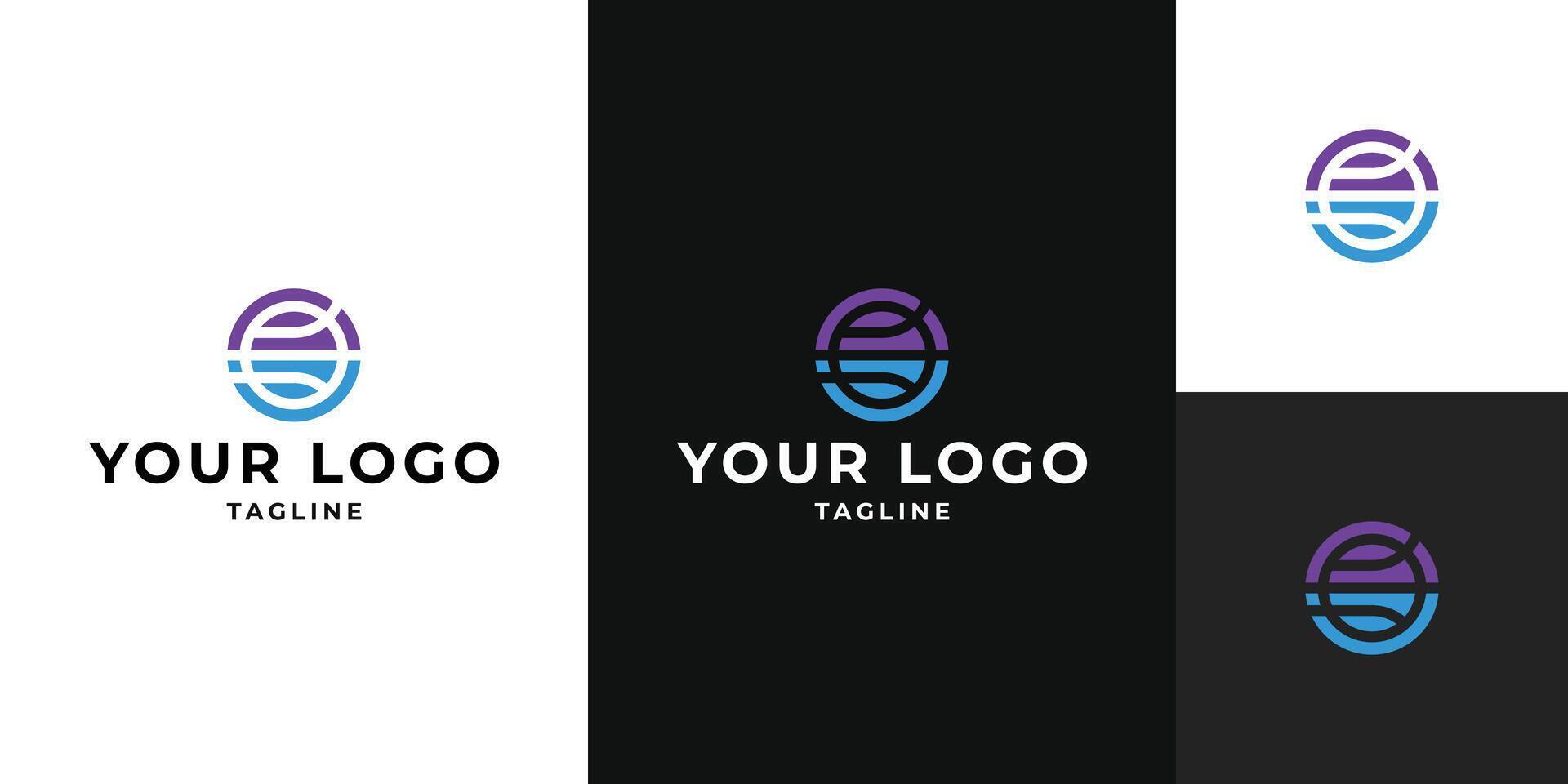 Abstract Circular Gradient Logo Template vector
