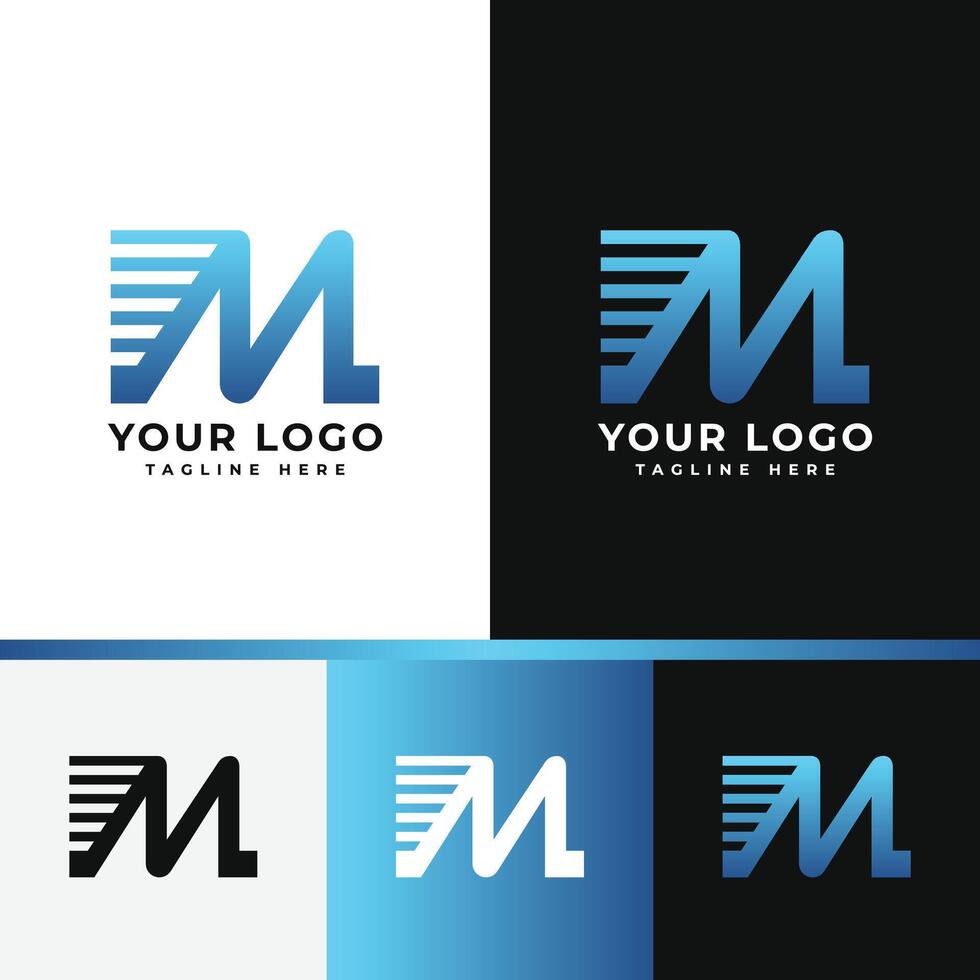 Modern Dynamic Letter M Logo Design vector