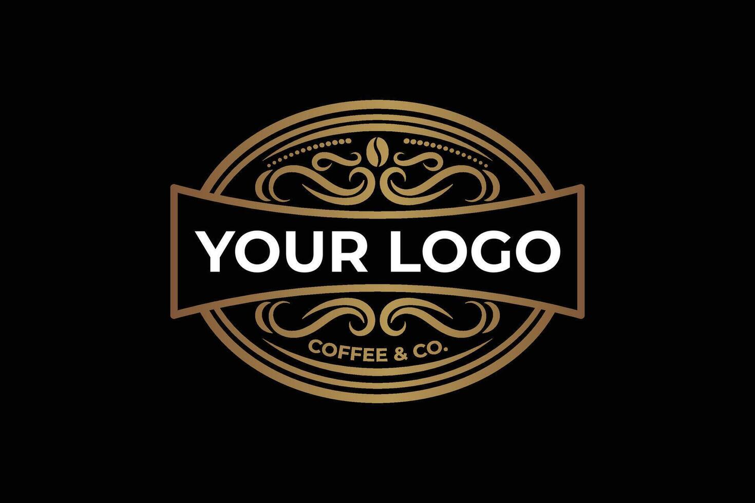 Vintage Coffee Shop Logo Template with Customizable Text vector
