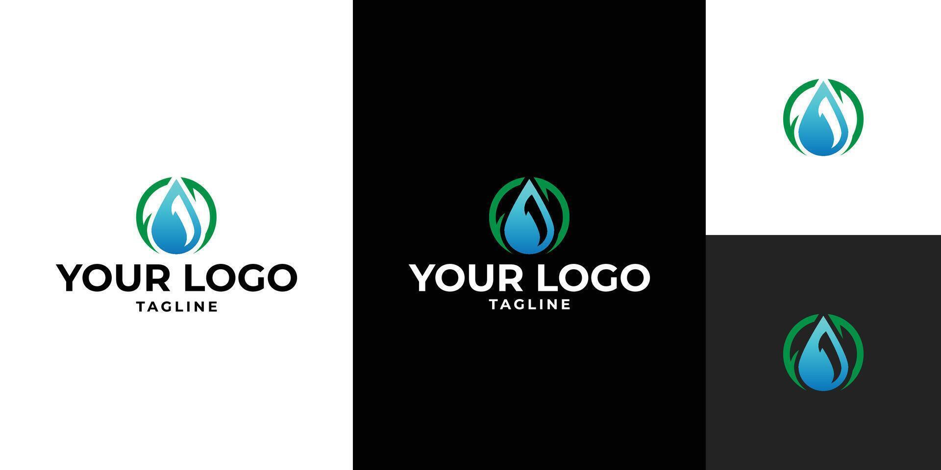 Water Drop Ecology Logo Design vector