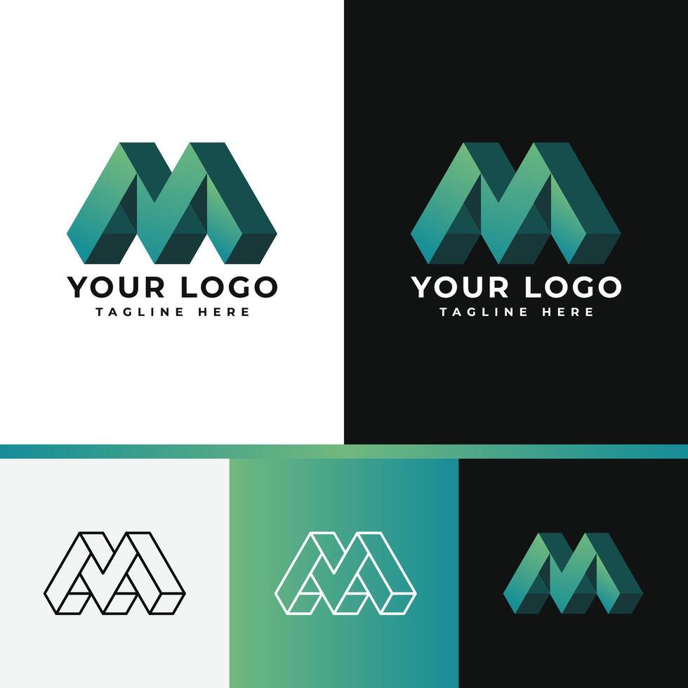 Modern Letter M Logo Template Design vector