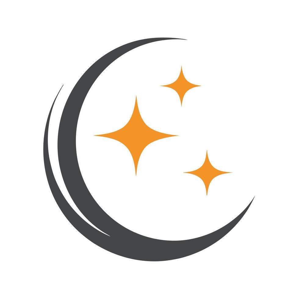 Crescent moon with stars night vector