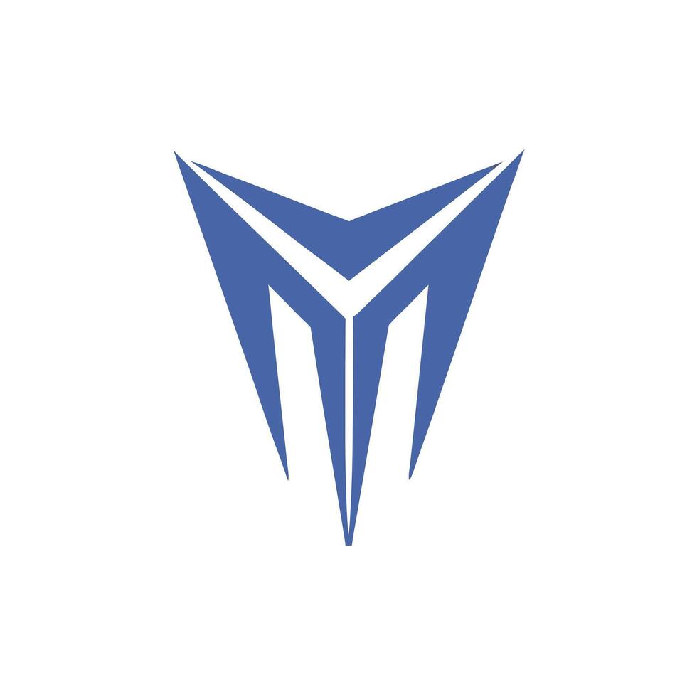 Blue abstract geometric shape with sharp edges vector