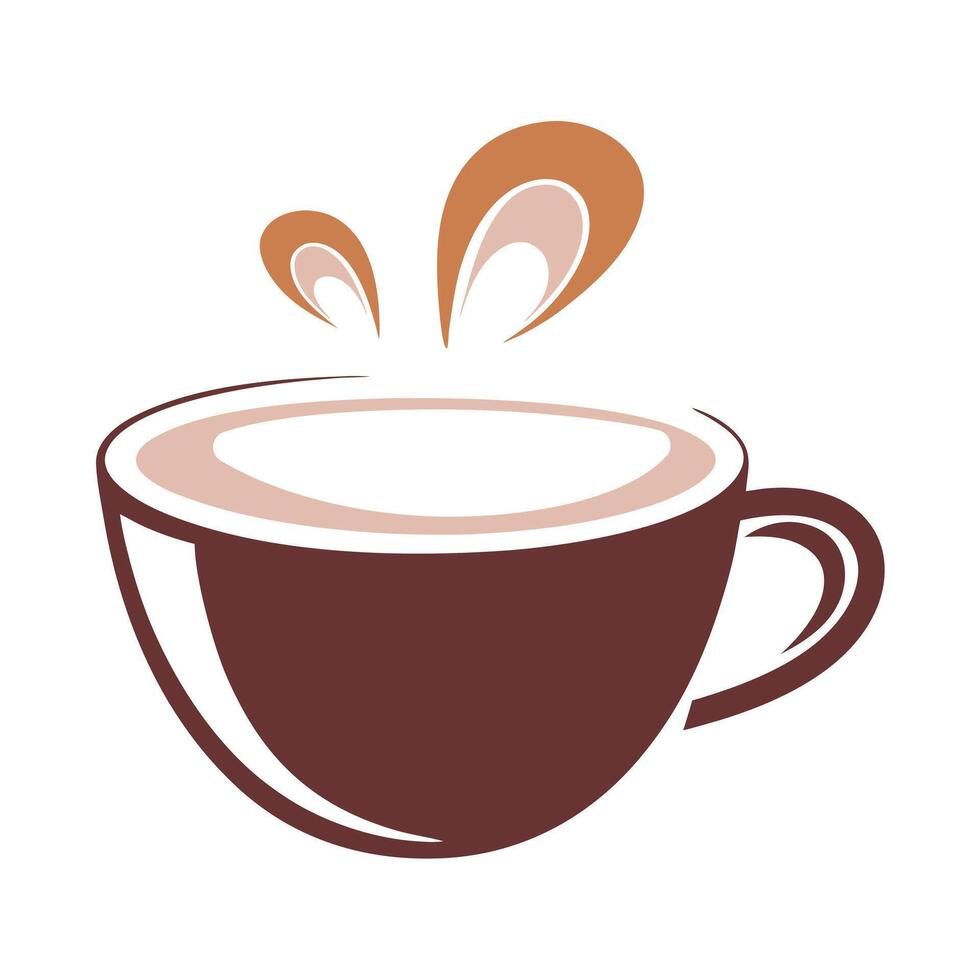 Steaming coffee cup with abstract swirls drink beverage vector