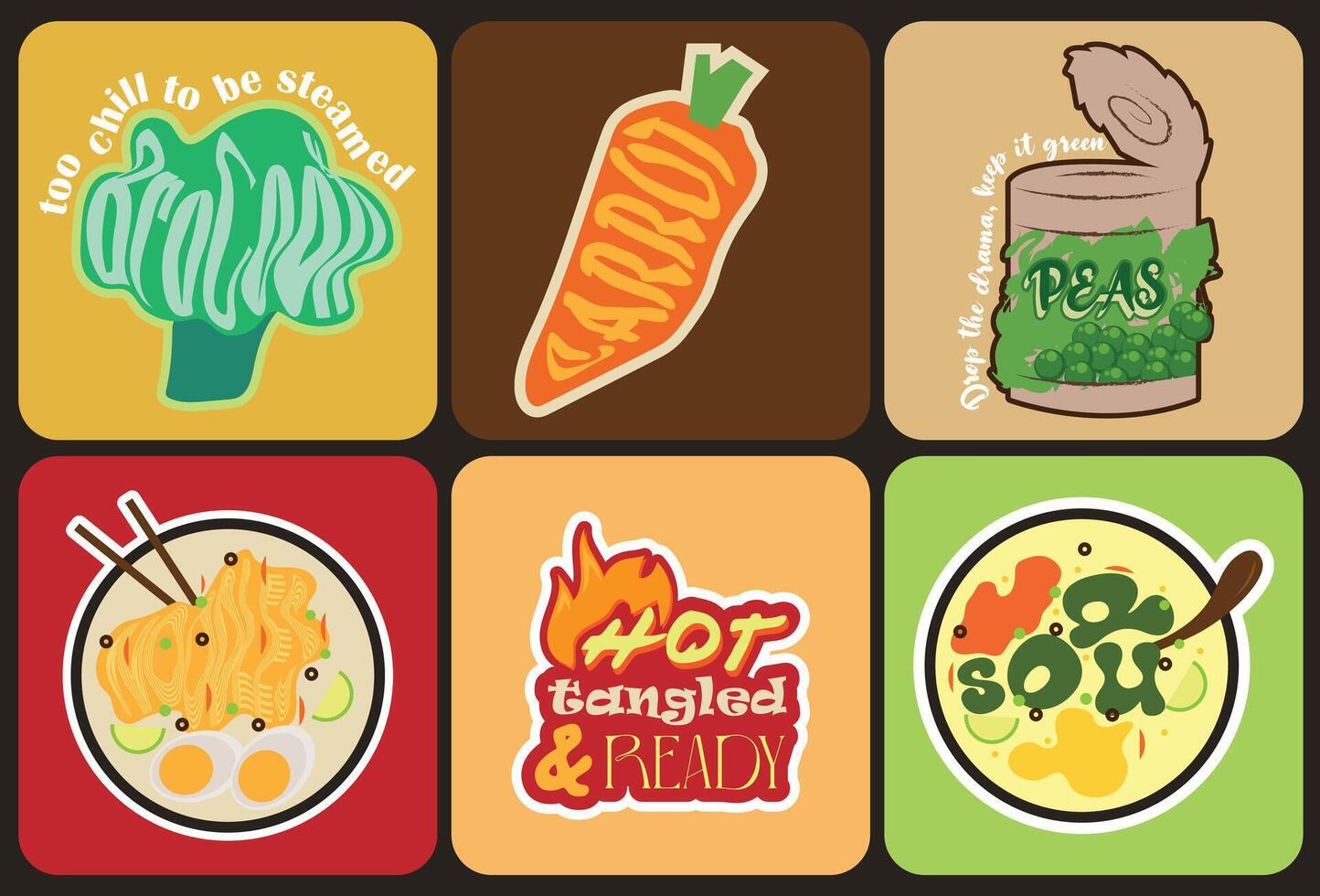 Vegetable sticker Art Illustration vector