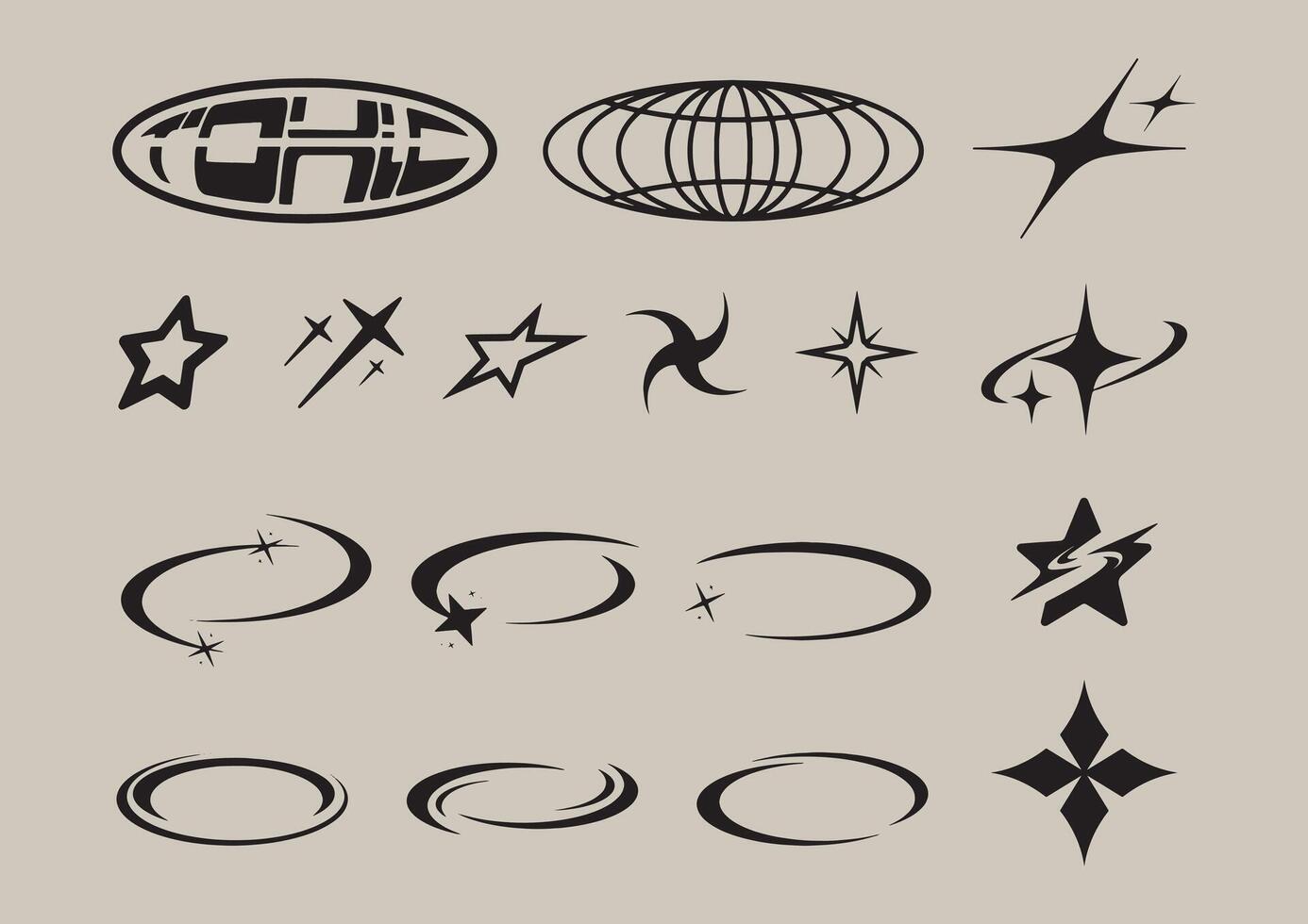 Abstract Y2k shape vector