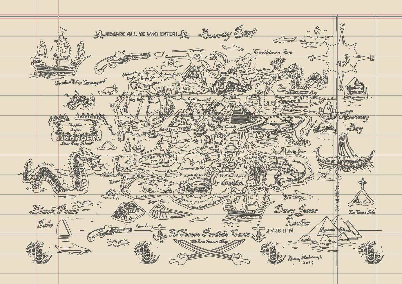 The vintage map Art Illustration vector