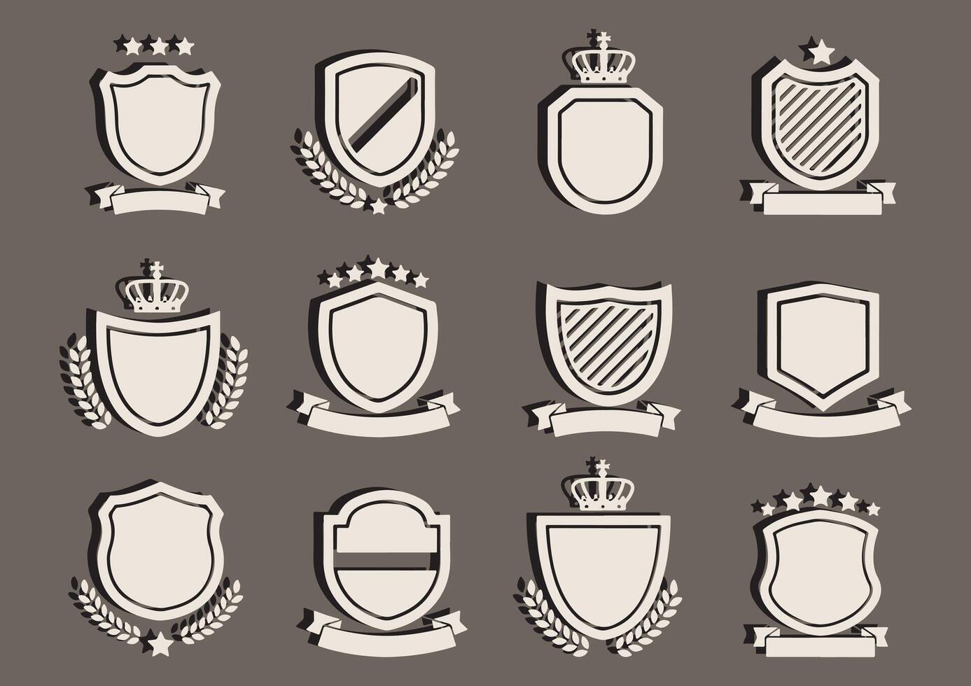 Print Shield icons set. Protect shield Icon. vector