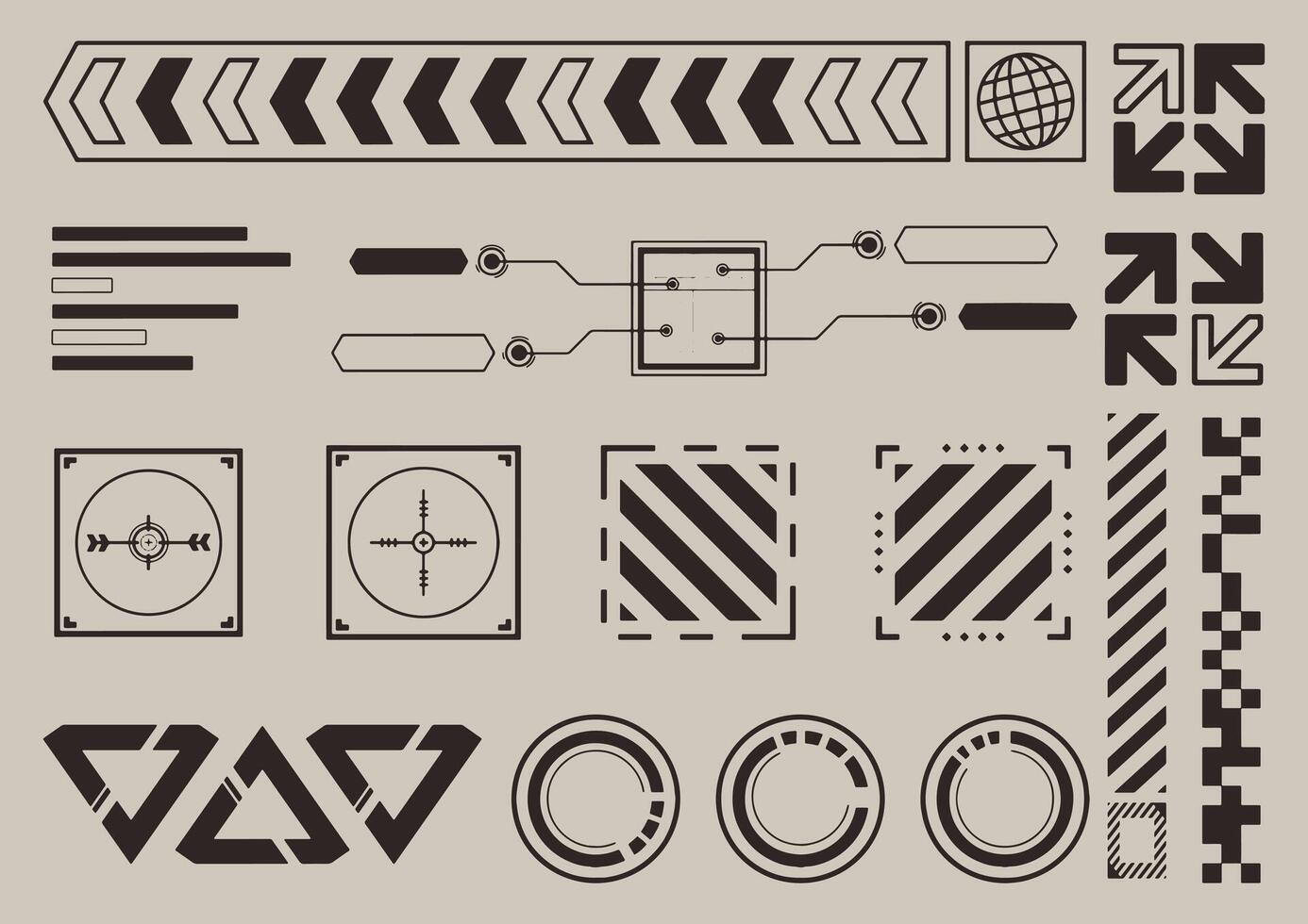 Abstract Y2k Shape set vector