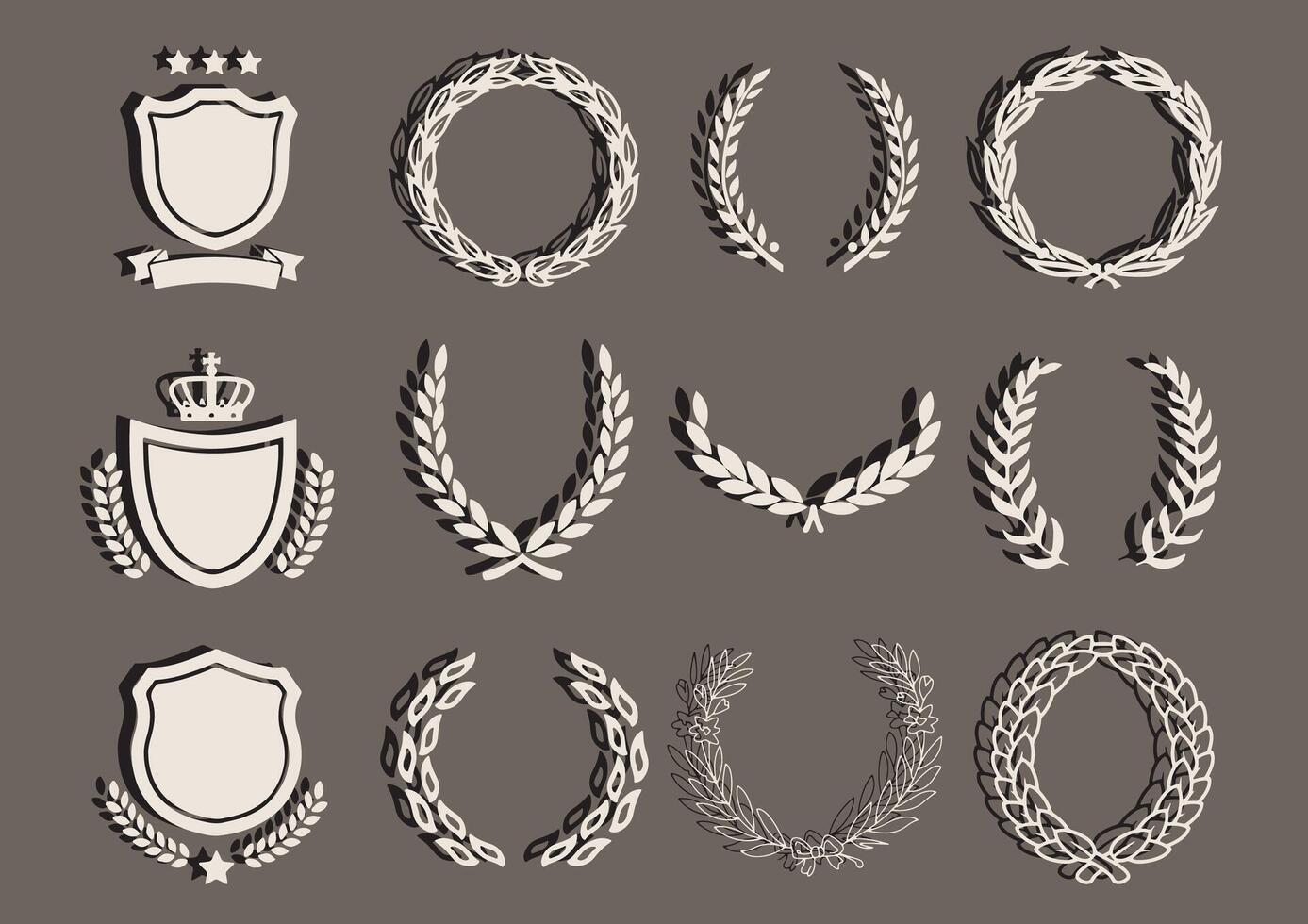 Heraldic Elements Set vector