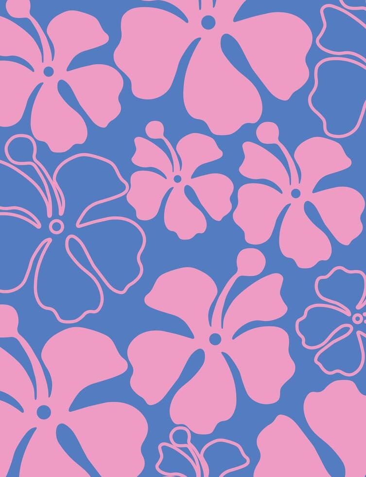 Hibicus Pattern Art Illustration vector