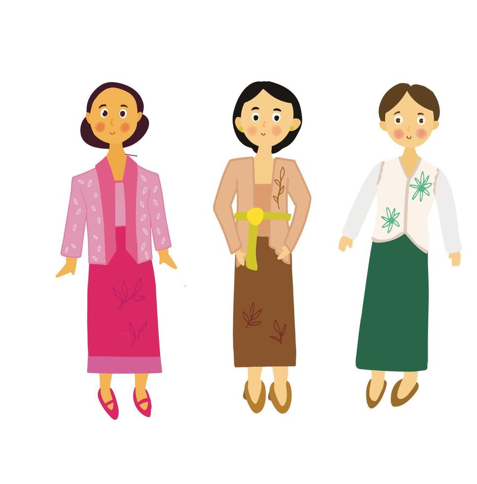 kebaya for woman vector