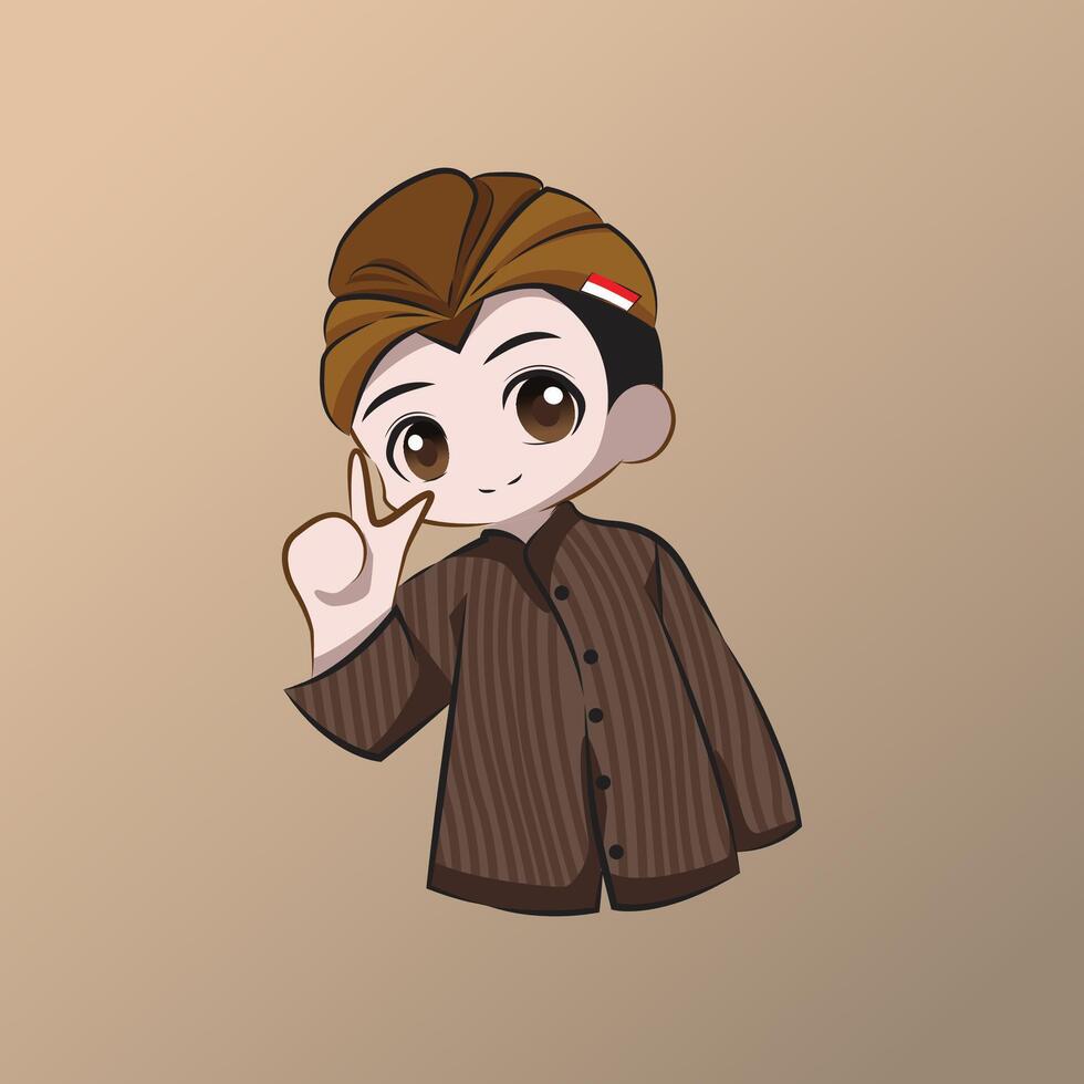 Boy Character Indonesia - Java vector