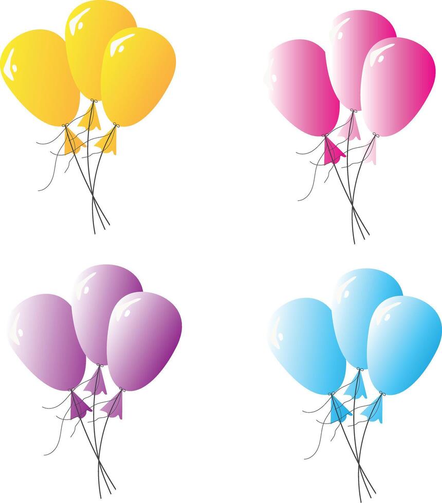 Balloon icons design set isolated on white background vector