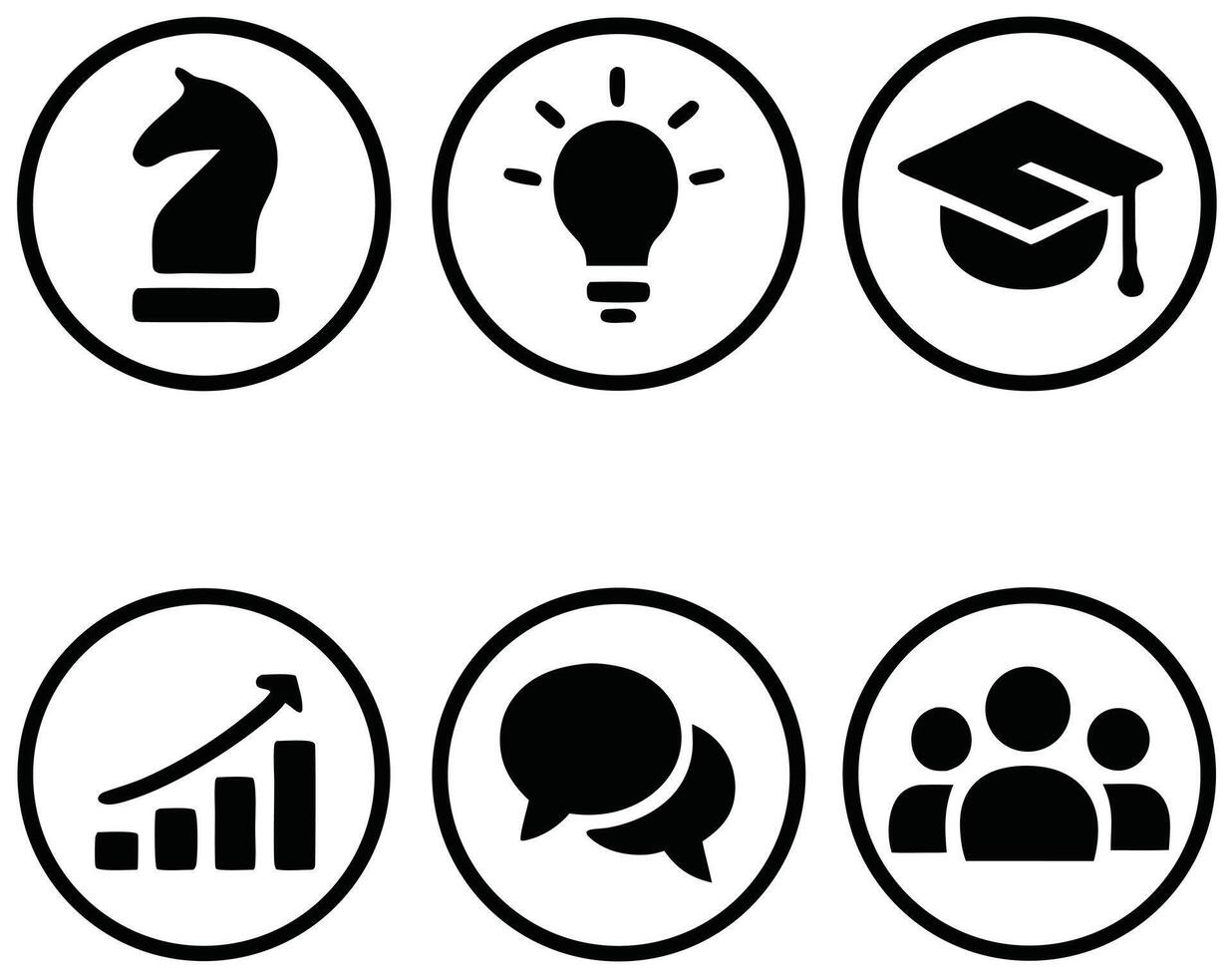 Innovative Icon Set for Strategy, Ideas, Education, and Team Growth vector