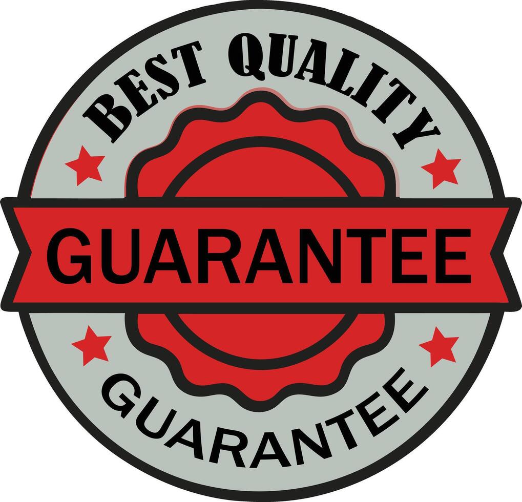 Best Quality Guarantee Badge Icon Red and Gray Label Icon Isolated on White Background vector