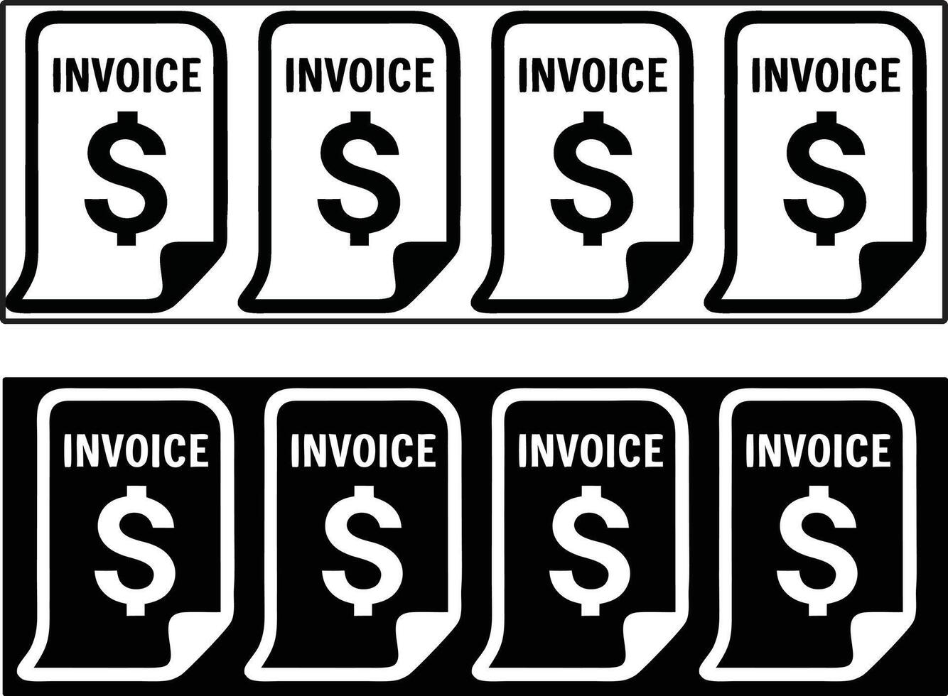 Icon art of invoices isolated on white background vector