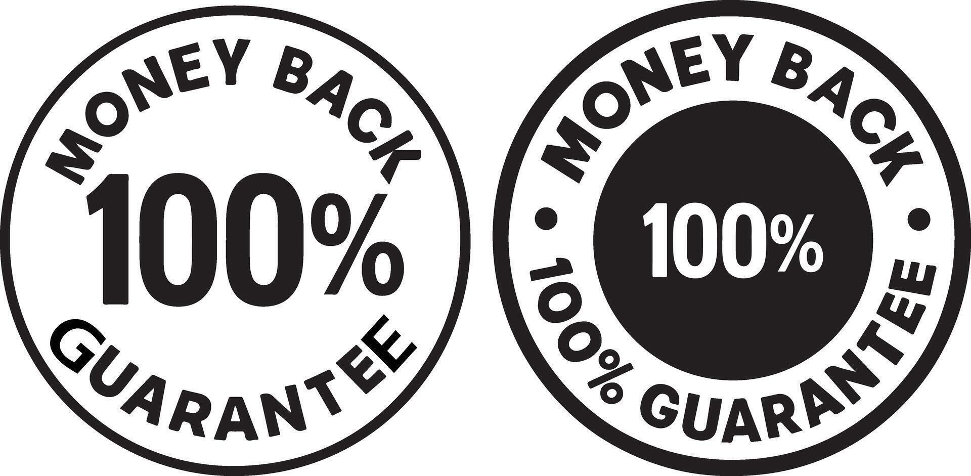Illustration of two money back guarantee icons isolated on white background vector