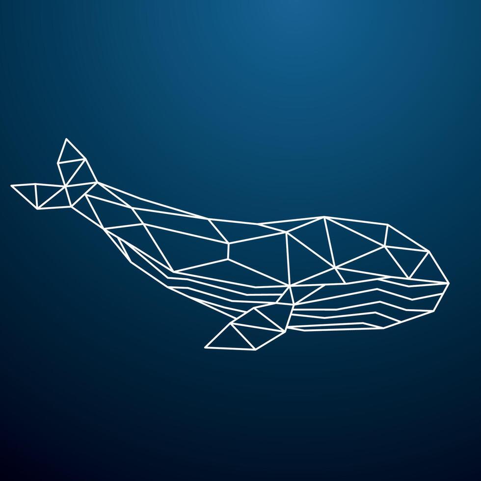 Geometric whale design vector