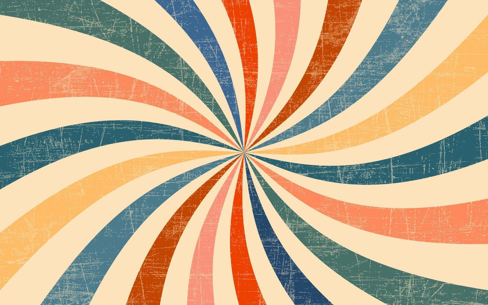 Circus background and spiral retro rays pattern. Vintage poster of red white sun or star burst radial lines with grunge texture, circus, carnival, summer fair or chapiteau backdrop vector