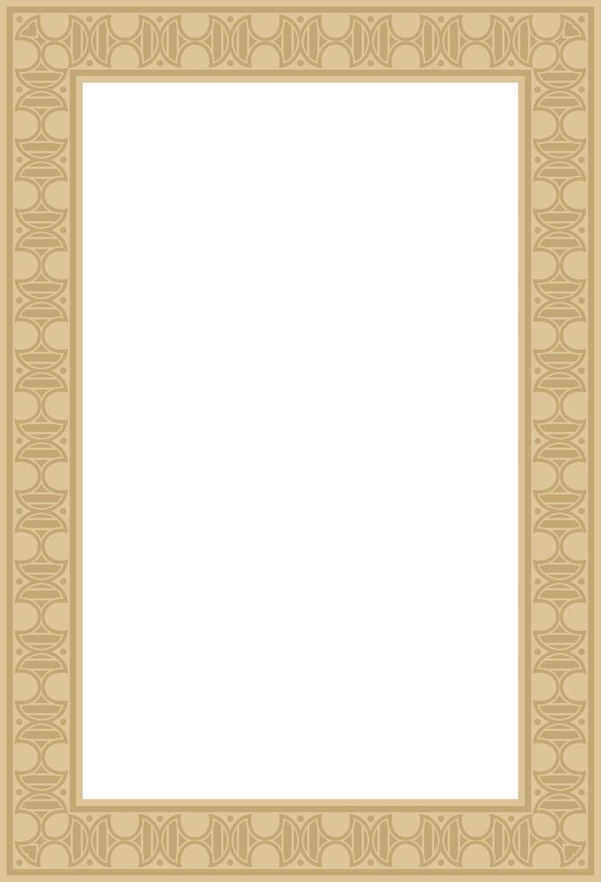 square european gold ornament. Rectangular pattern, circle, ring of the Middle Ages. Revival border. Decorations of palaces , churches. vector