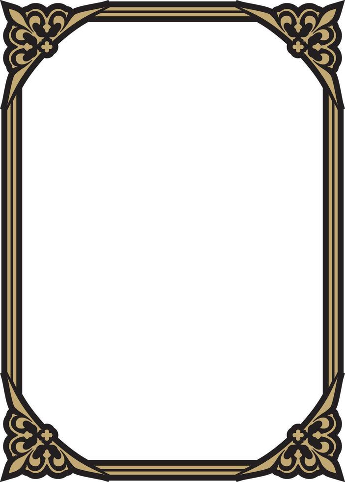 Classic Greek black and gold square ornament. pattern, ancient Hellenic rectangle. European border. vector