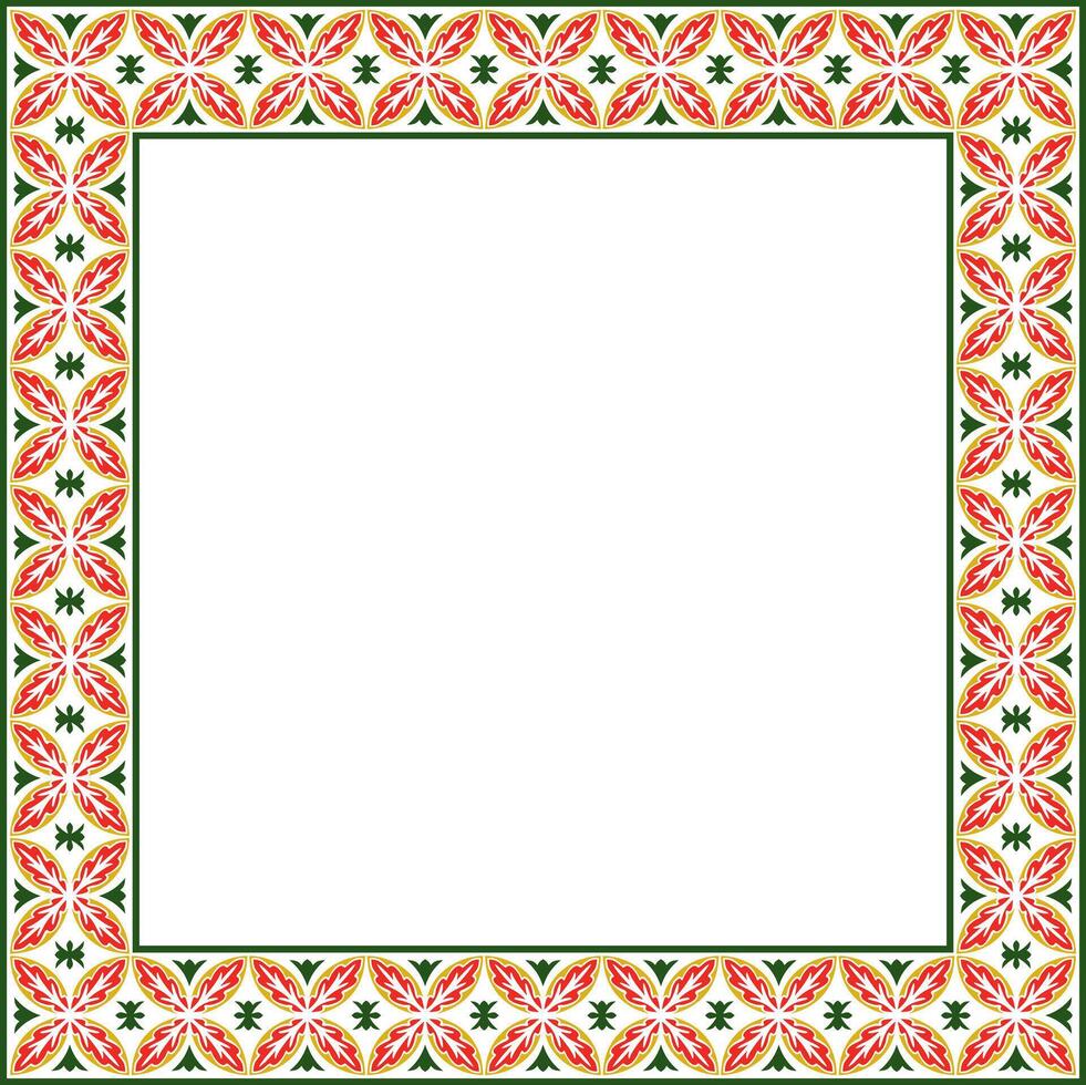 square colored ancient Russian ornament.Slavic rectangle, border, frame vector
