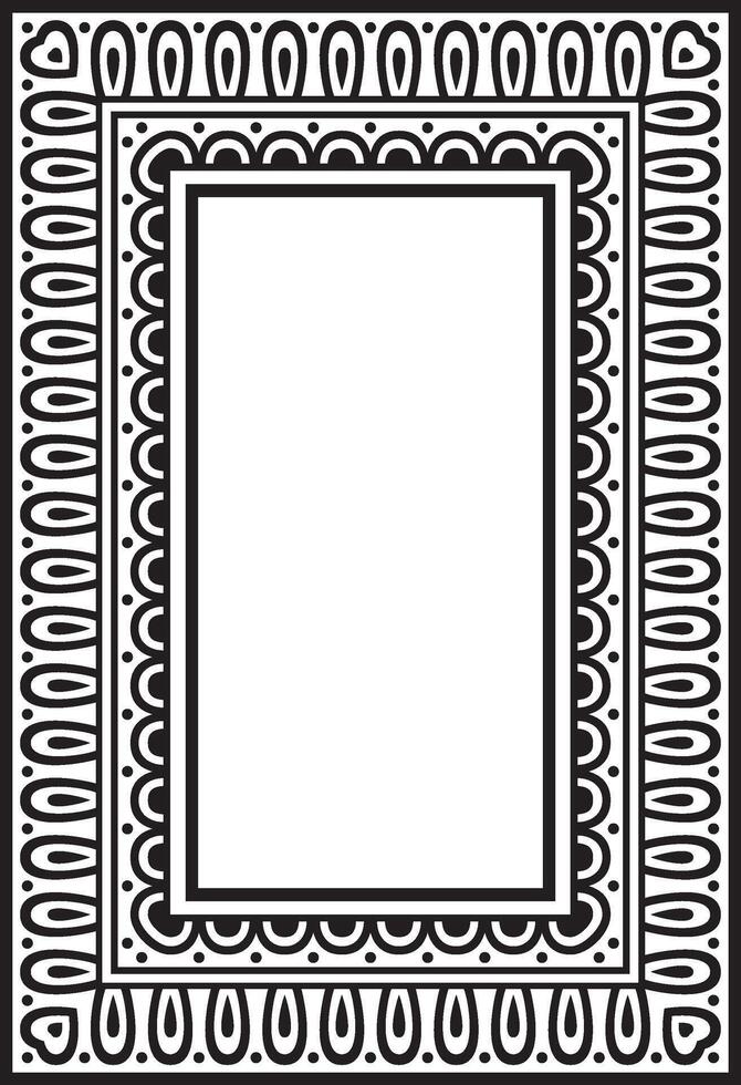 Classic greek black monochrome square ornament. pattern,ancient hellenic rectangle vector