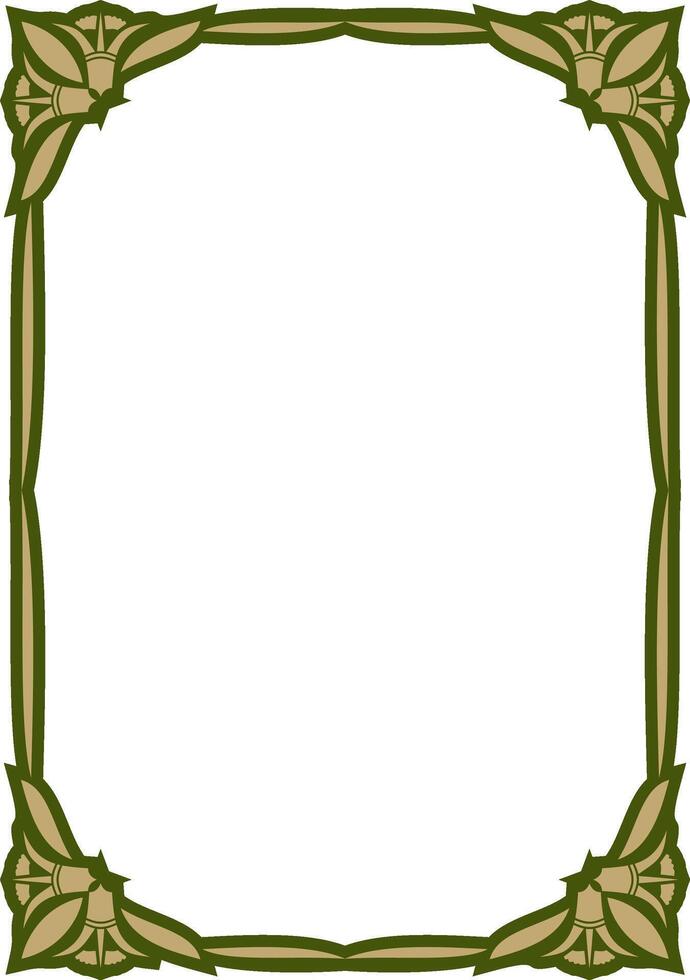 Classic Greek green and gold square ornament. pattern, ancient Hellenic rectangle. European border vector