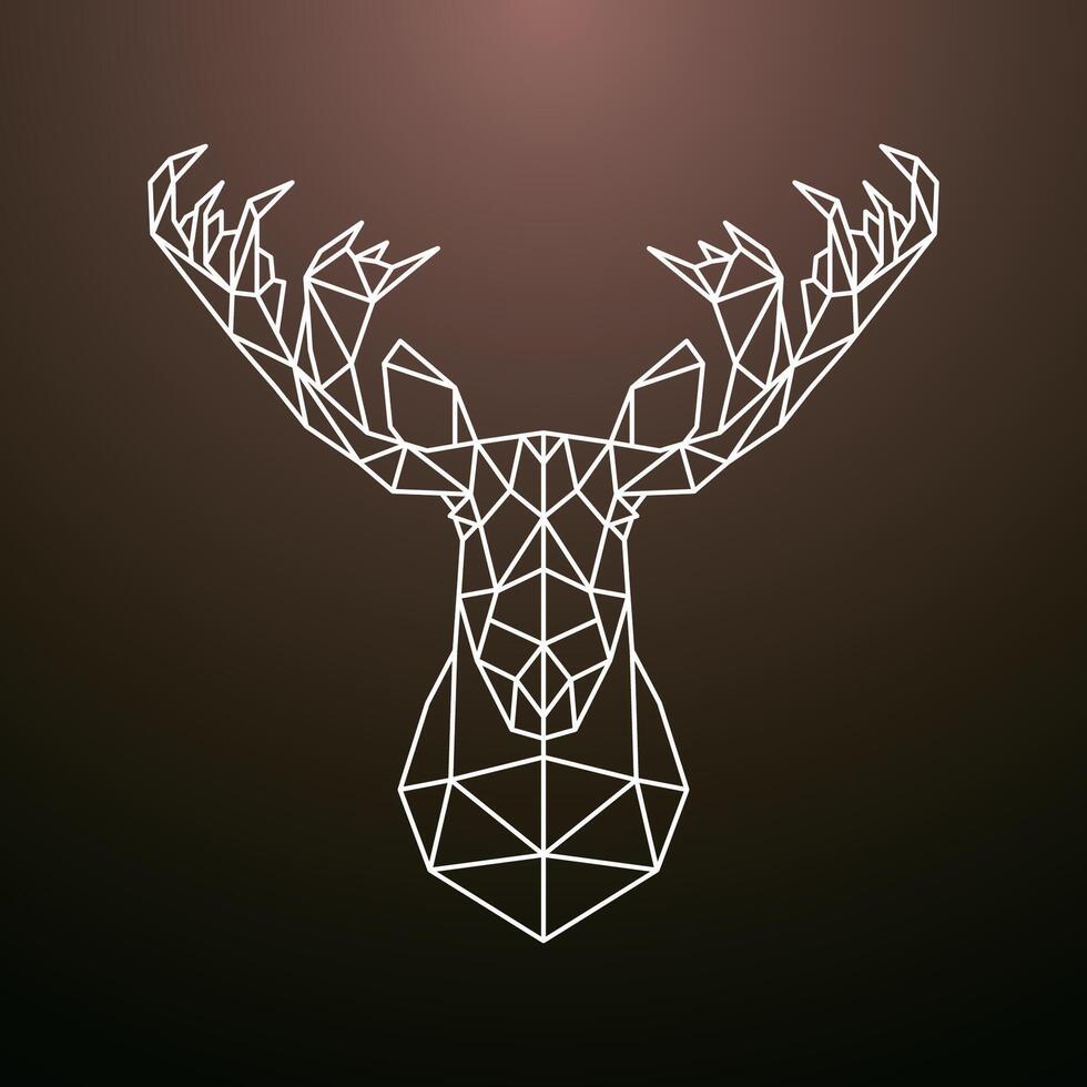 Moose head geometric silhouette. vector