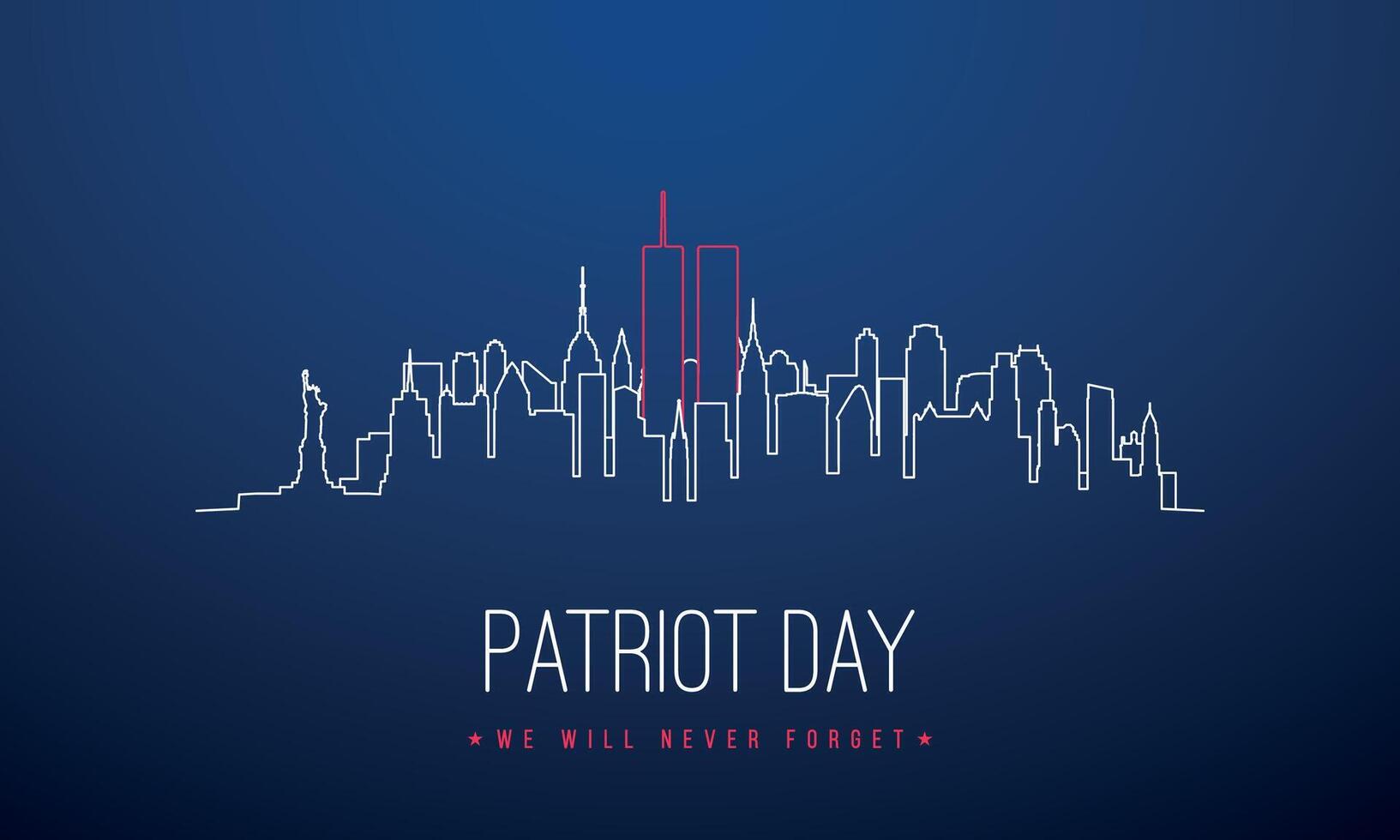September 11 New York City Skyline banner vector