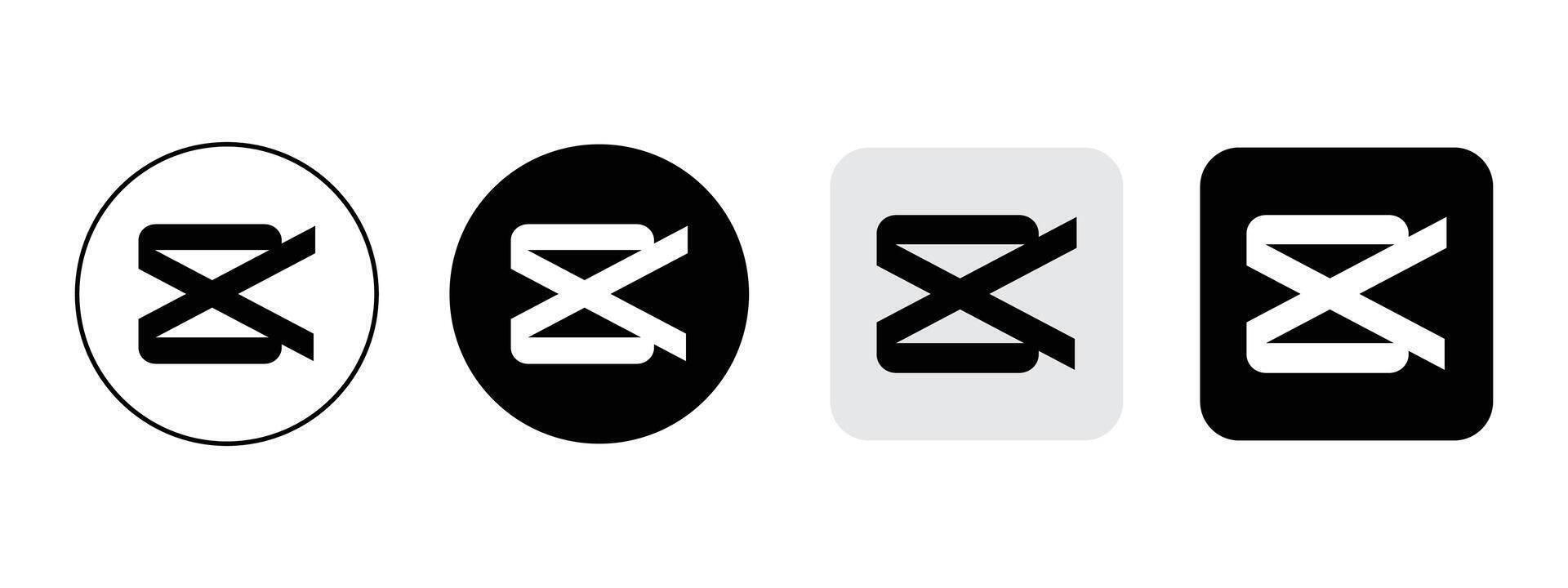 Capcut app icon logo. popular editing application. eps file vector