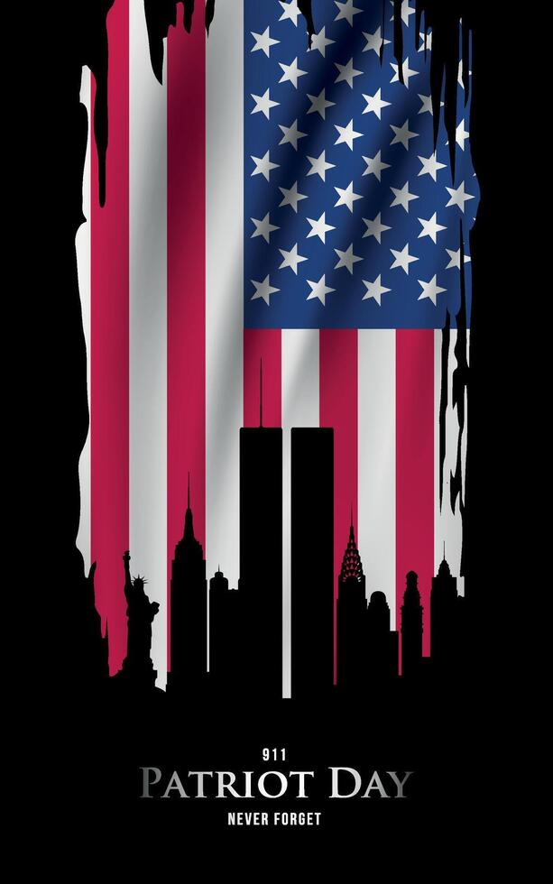 Vertical banner in honor of Patriot day. vector