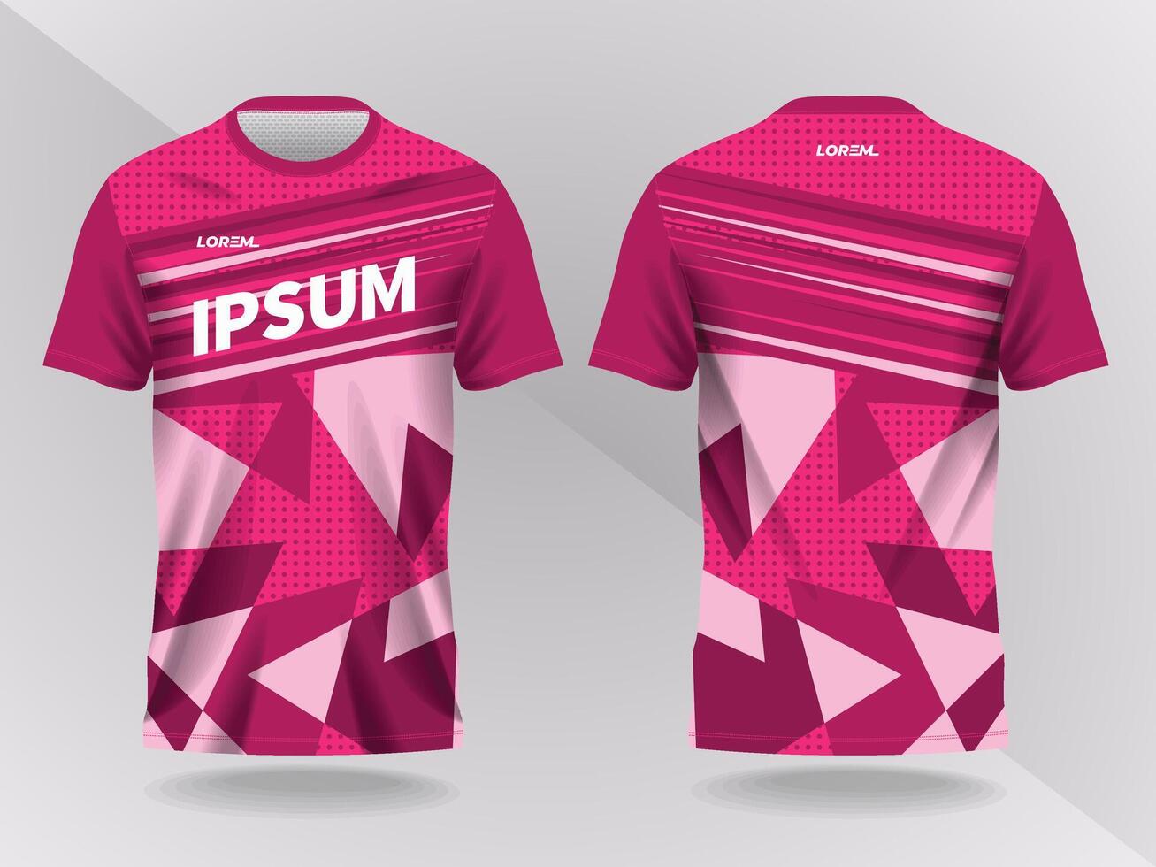 Pink graphic t-shirt with geometric design vector